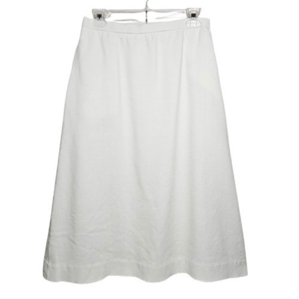 Vtg Diane Von Furstenberg White A-Line Midi Skirt Medium‎ Quiet Luxury Old Money